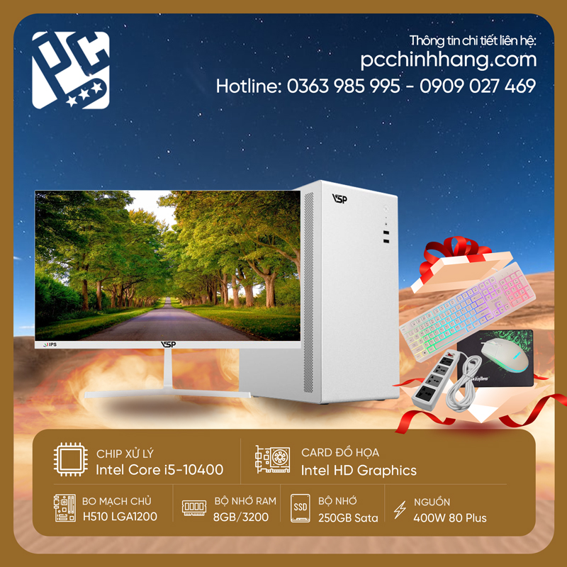 Bộ PC Office Full White Core i5 PCOFWI5