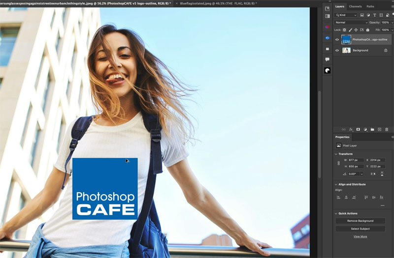 Bắt đầu với hình ảnh và logo trên một lớp riêng biệt.