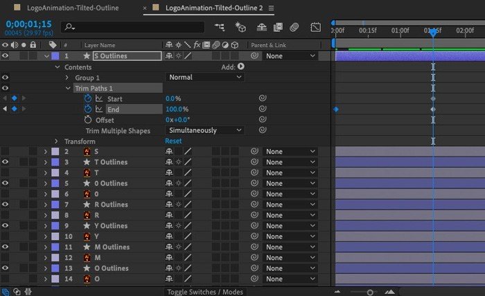 Các lớp hình dạng chứa nút thêm