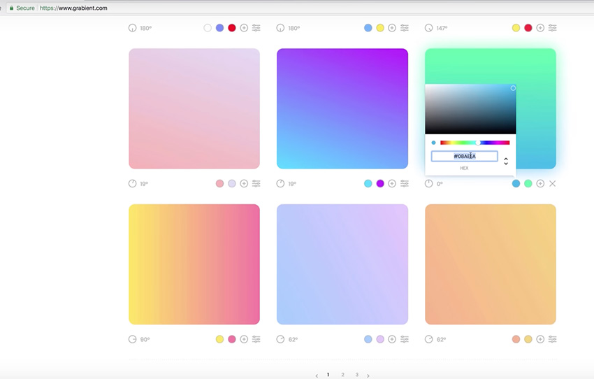 Cách lấy cảm hứng màu gradient