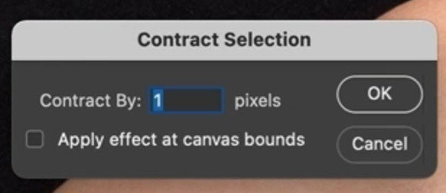 Chọn Contract và enter 1 pixel
