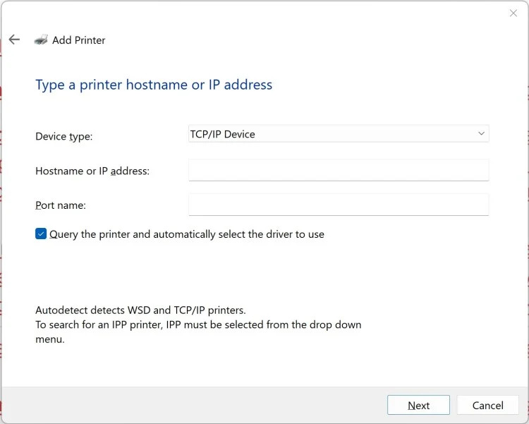 Chọn máy in được chia sẻ theo tên