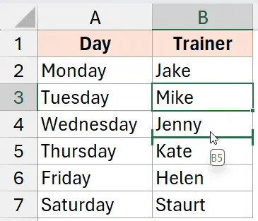 Di chuyển trỏ chuột xuống