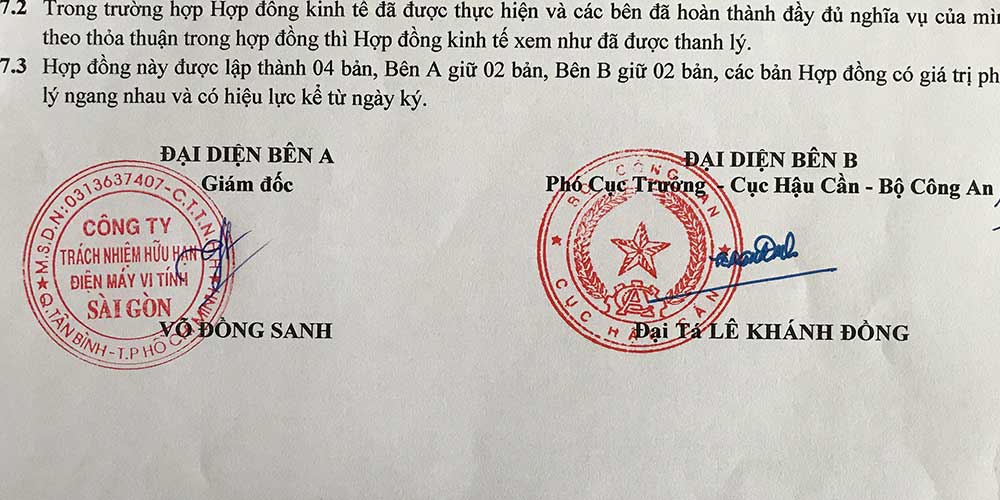 Đối tác Cục Hậu Cần - Bộ Công An