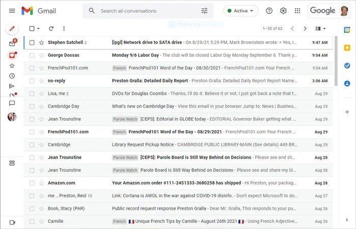 Giao diện của gmail
