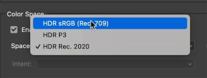 HDR Rec 2020 có gam màu rộng nhất