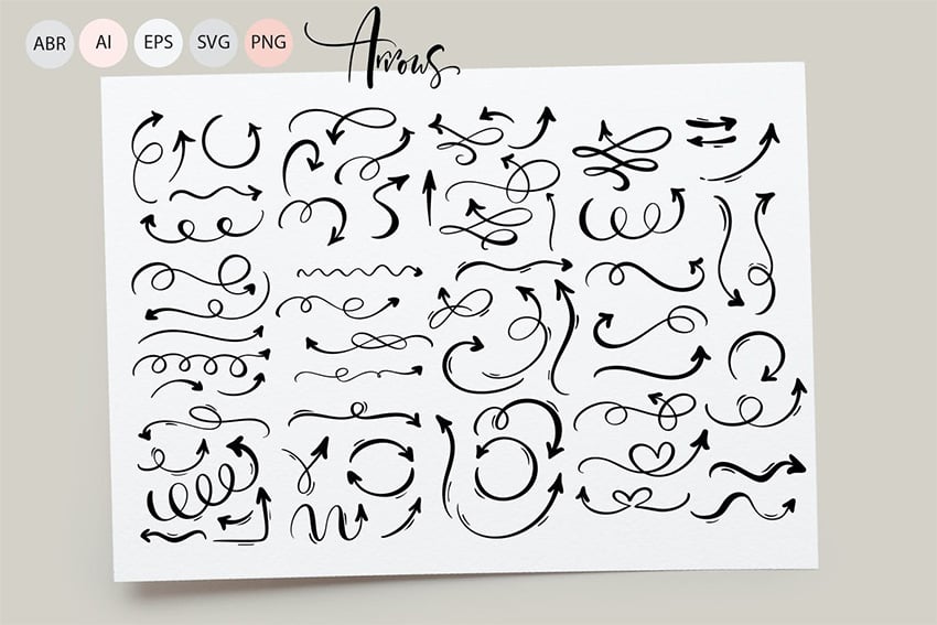 mẫu mũi tên cong