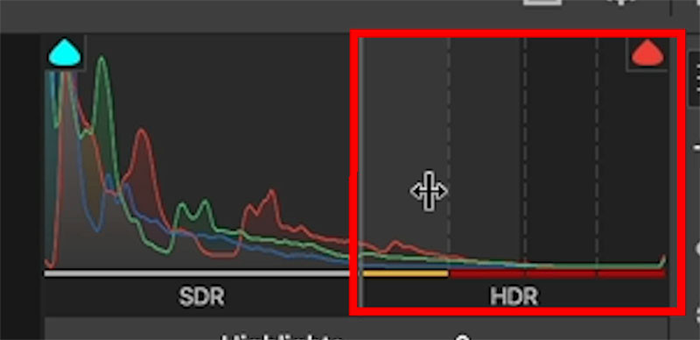 Không thấy thanh màu cam nếu dùng màn hình SDR