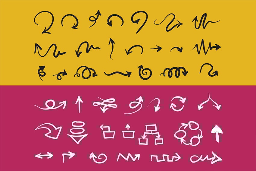 mũi tên cong illustrator