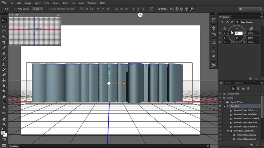 Nhấp vào văn bản 3D Bước 3