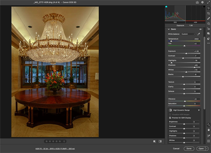 Quay lại Camera Raw