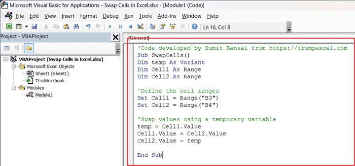 Sao chép và dán mã VBA