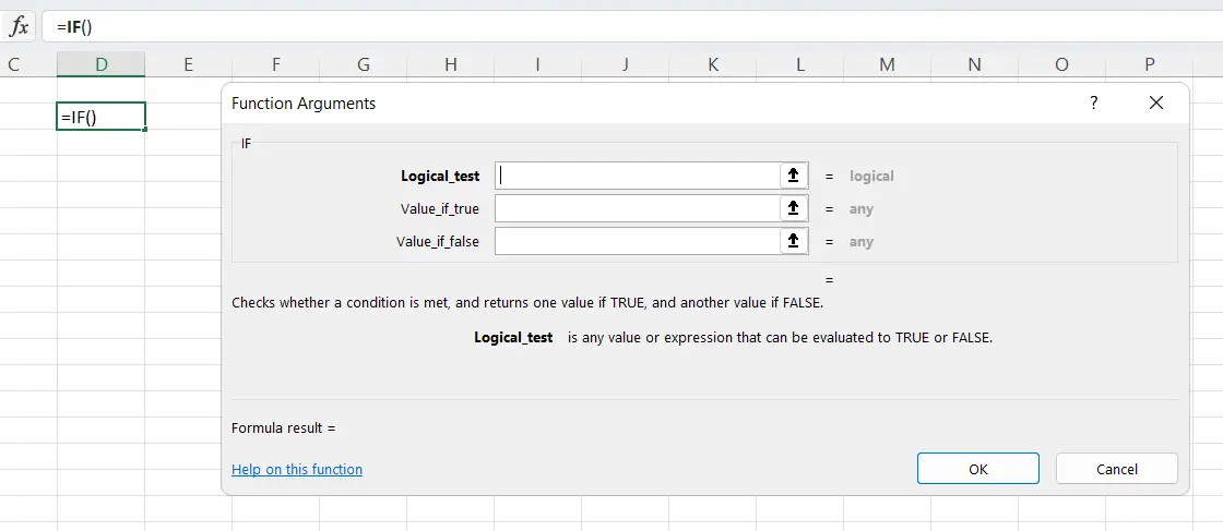 Sử dụng Ngăn Đối số chức năng để xây dựng một chức năng