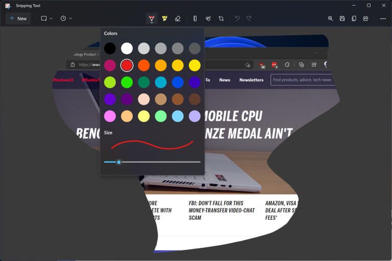 Sử dụng snipping tool 2 