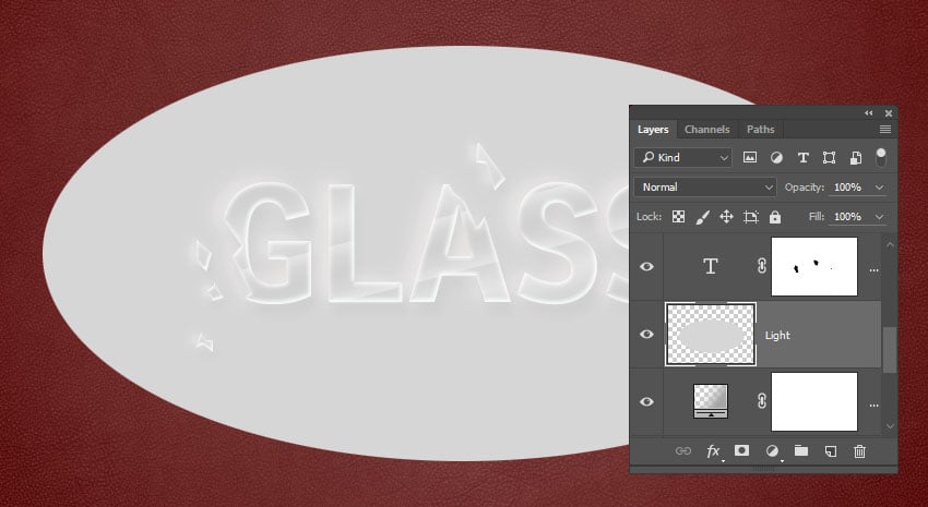 Tạo một layer mới bên trên của layer Gradient và đặt tên nó là Light