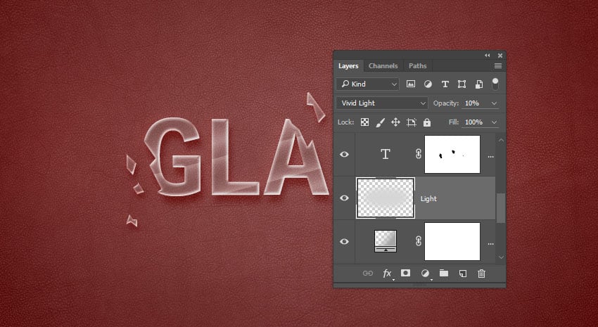 Thay đổi Blend Mode của layer Light thành Vivid Light