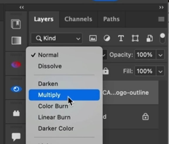 Thay đổi Blending Mode thành Multiply