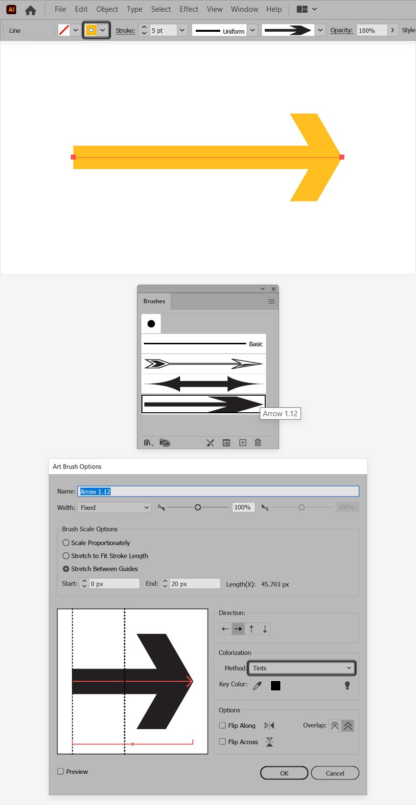 Thay đổi màu sắc mũi tên
