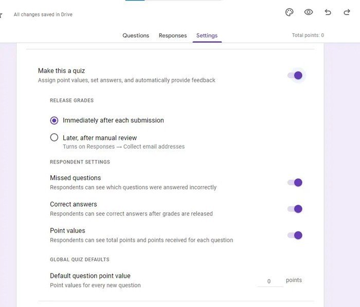 Thay đổi một biểu mẫu thành định dạng bài kiểm tra 