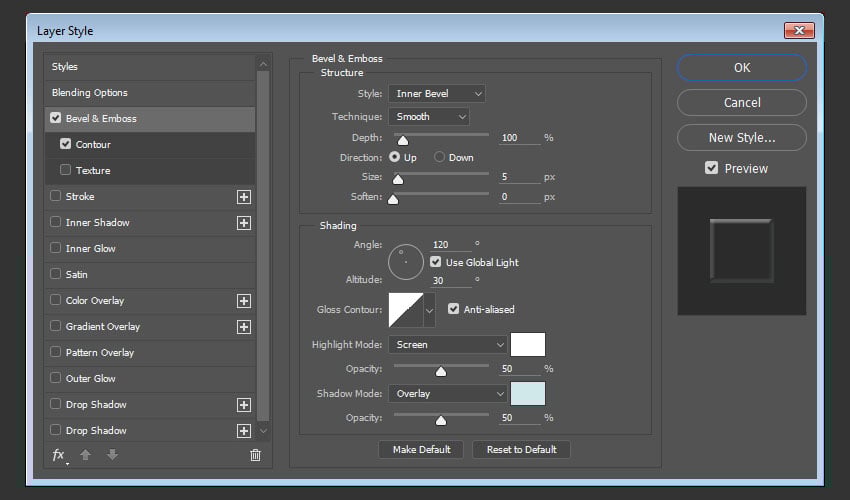 Thêm một Bevel and Emboss  5