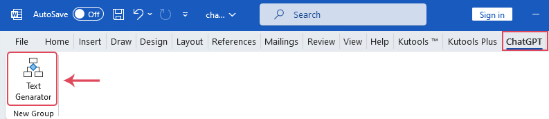 Thêm nút chatgpt vào ribbon word 7