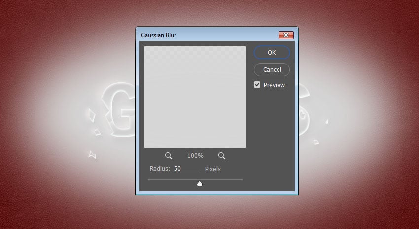 thiết lập Radius thành 50