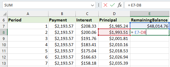 Tính số dư còn lại 2