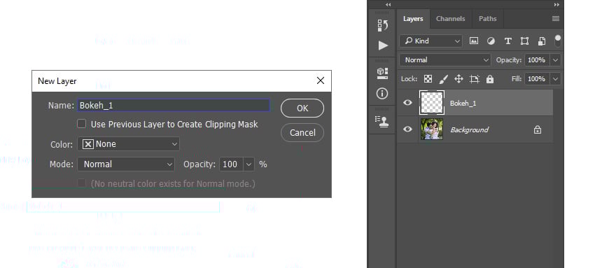 Vào Layer > New > Layer