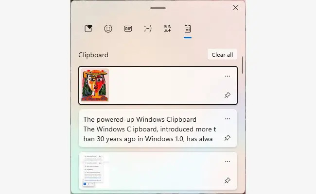 Window clipboard được hỗ trợ